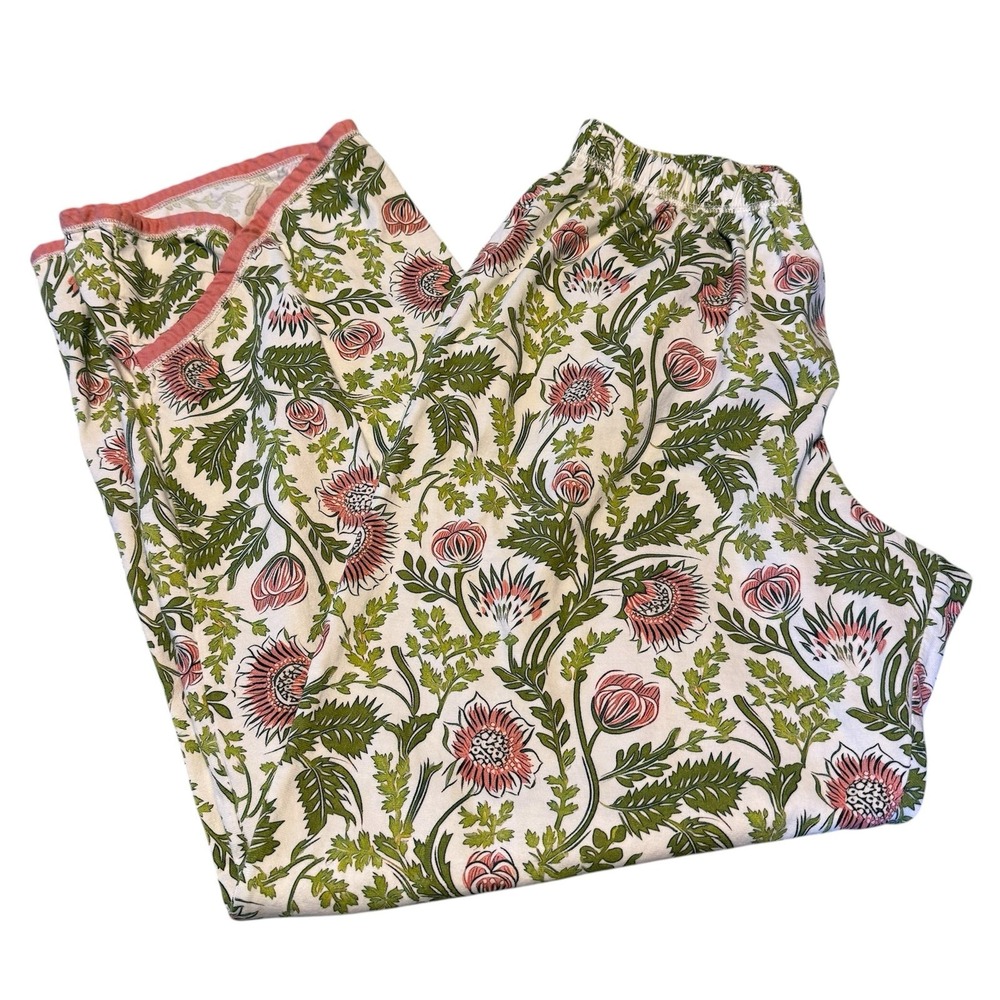 Women's Garnett hill floral print pajama pants 100% organic cotton size medium